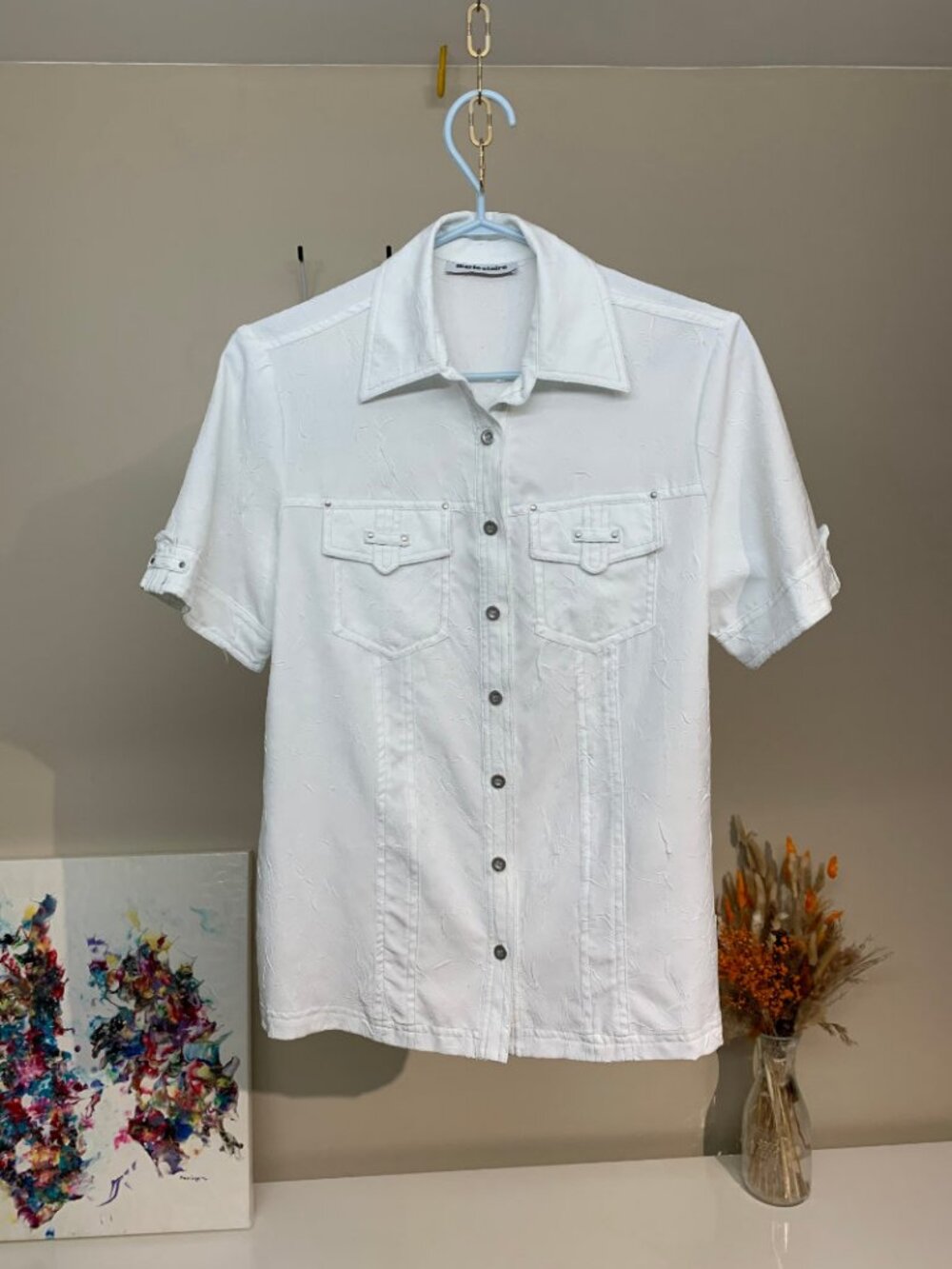 Marie Claire Vintage White Shirt Size Small